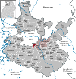 Läget för Gaiberg i Rhein-Neckar-Kreis