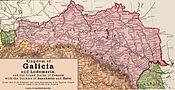 Межі королівства Галичини та Володимирії у складі Австро-Угорської імперії, карта 1897 року