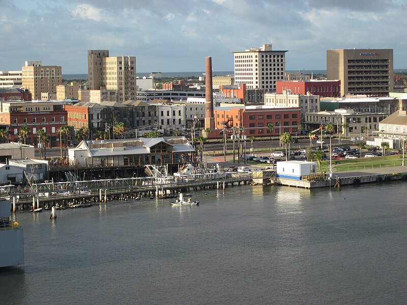 File:Galveston Texas Skyline From The Carnival Ecstasy.jpg