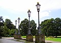 Candelabra in front of the Wilhelm-Busch-Museum in the Georgengarten, Hanover