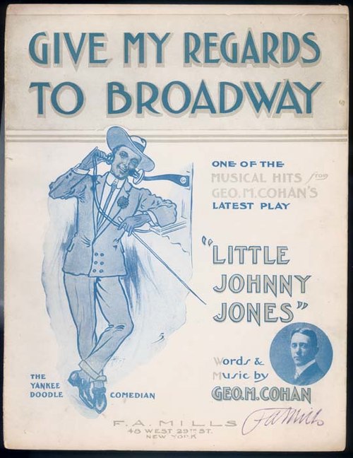 Sheet music to "Give My Regards to Broadway"