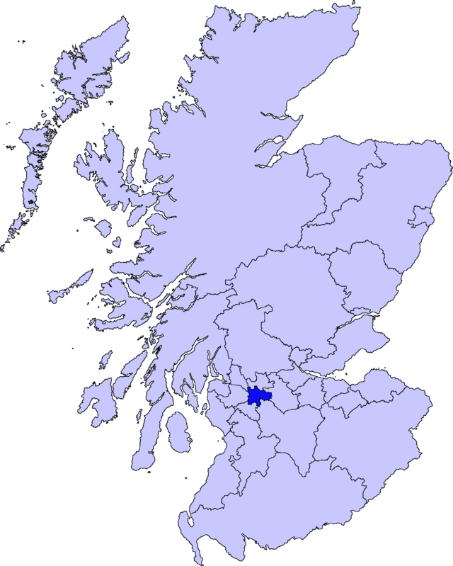 Ligging van Glasgow in Skotland