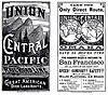 Union Pacific and Central Pacific joint timetable from 1881