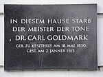 Carl Goldmark – Gedenktafel