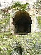 L'arc triomphal du chœur ; on aperçoit le bassin.