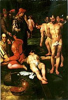 Nailing to the Cross, Cornelis van Haarlem