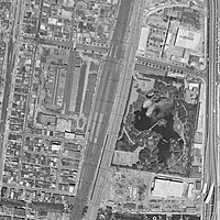 駅周辺の白黒空中写真（1963年6月26日撮影）