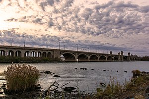 View of the Hanover Street Bridge, from West Covington Park