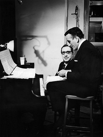 Bennett (right) with composer Harold Arlen, rehearsing for the television program The Twentieth Century in 1964