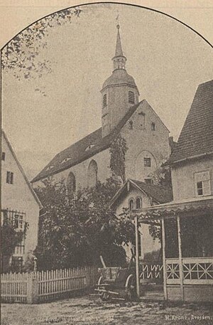 Hermann Krone - Alte Kirche von Wehlen (1882) (Störzner, Was die Heimat erzählt 319a).jpg