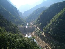 A hydro power plant under construction in Shennongjia Forest District, Hubei Hongping-Yemaha-dam-construction-5426.jpg