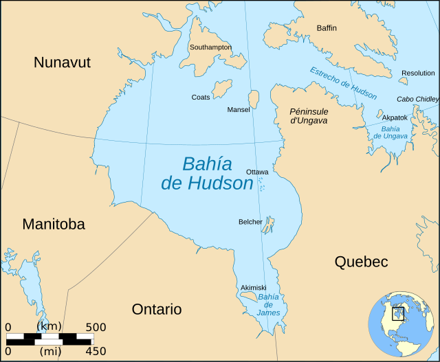 Localización del archipiélago de las islas Belcher
