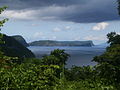 Chacachacare behind Huevos, seen from Chaguaramas (Trinidad). Right in the distance: Venezuela.