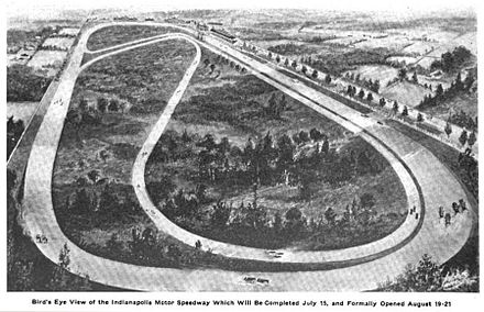 Artist's rendition of the original speedway plan (not a photograph)