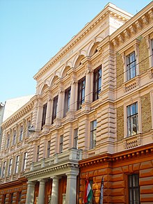 Budapest Business School rectorate in downtown Belvaros-Lipotvaros, the first public business school in the world, founded in 1857 Iskolaepulet (527. szamu muemlek).jpg