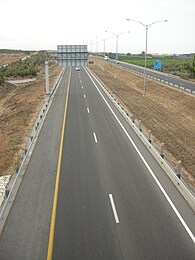 Highway 6 widely known as the Trans-Israel Highway or Cross-Israel Highway "Trans Israel Highway"), is a major electronic toll highway in Israel. On the sign you can read "Modiin 27 km"