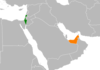 Location map for Israel and the United Arab Emirates.