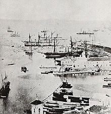 Italian fleet in Ancona after the Battle of Lissa Ital fleet ancona-After battle at vissa(1866).jpg