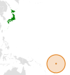 Location map for Japan and Tuvalu.