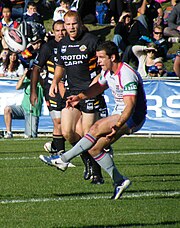 Mullen playing for the Knights in 2009 Jarrod Mullen vs Wests.jpg