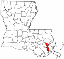 The location of Jefferson Parish, Louisiana Jefferson Parish Louisiana.png