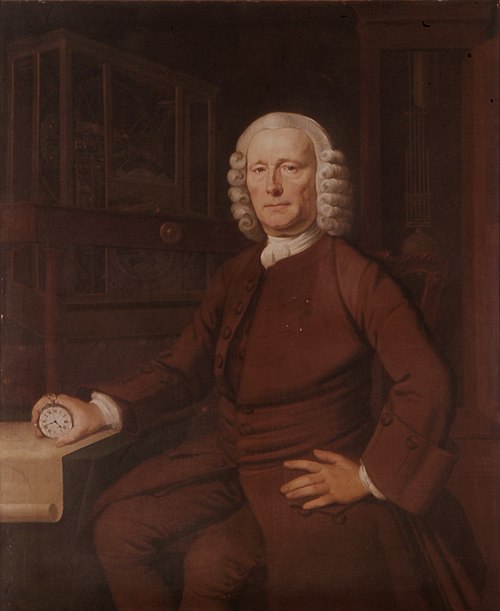 Thomas King's 1767 portrait of John Harrison, located at the Science and Society Picture Library, London