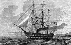 Kaiser som linjeskib i 1860'erne.