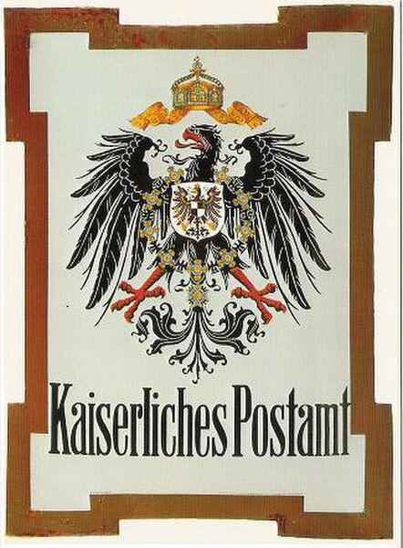 Kaiserliches Postamt sign, about 1900