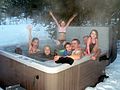 Bathers enjoying hot tub in the winter in Keystone, Colorado