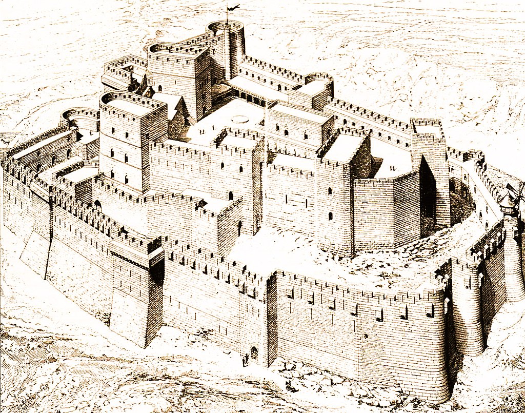 Syrie - Krak des Chevaliers 1024px-Krak_des_chevaliers_-_artist_rendering