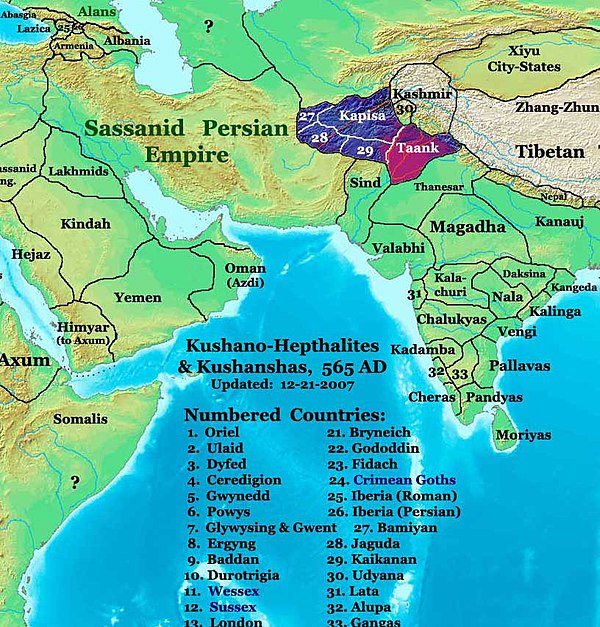 South Asia in 565 CE