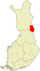 Location of Kuusamo in Finland