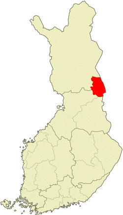 Расположение Куусамо в Финляндии 