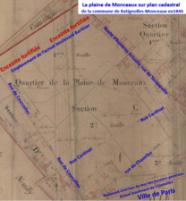 La Plaine-Monceau auf dem Kataster 1846