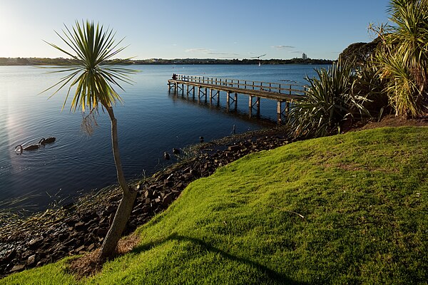 Lake Pupuke is a volcanic maar located in Takapuna, and one of the oldest known features of the Auckland volcanic field