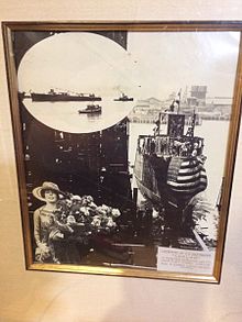 Amalgam of photos taken by Thomas Ludlow Chrystie of his daughter as sponsor of the launch of the USS Ludlow in 1918 Launch of the second USS Ludlow June 9,1918.jpg