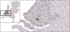 Albrandswaardin sijainti Etelä-Hollannissa