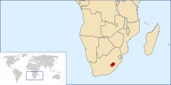 Lesotho Location. עברית: מיקום לסוטו.