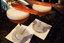 The Bacon and Egg Martini cocktail, with bacon-infused Jack Daniel's whiskey