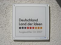 486th file - 2.26 MB - 2816x2112 20.08.2007 upload 578 München - Hochschule für Fernsehen und Film (Schild 'Deutschland - Land der Ideen, Ausgewählter Ort').jpg