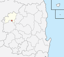 Mapa na nagpapakita ng lokasyon ng Mungyeong (pula) sa loob ng Lalawigan ng Hilagang Gyeongsang.