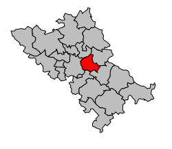 Kanton na mapě arrondissementu Toulouse
