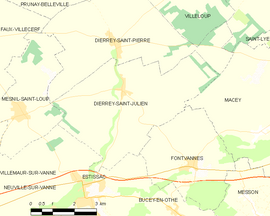 Mapa obce Dierrey-Saint-Julien