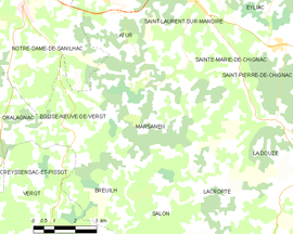 Mapa obce Marsaneix