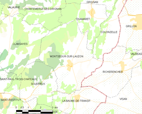 Poziția localității Montségur-sur-Lauzon