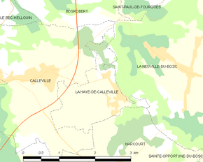 Poziția localității La Haye-de-Calleville