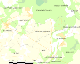 Mapa obce Le Noyer-en-Ouche