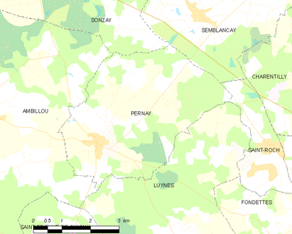 Kaart die het grondgebied van aangrenzende gemeenten weergeeft
