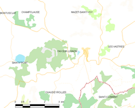 Mapa obce Fay-sur-Lignon