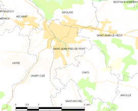 Mapa obce Saint-Jean-Pied-de-Port
